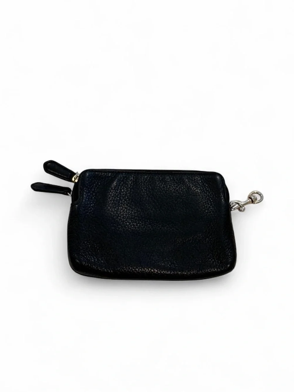 Coach Pebbled Leather Key & Card Pouch with Zip